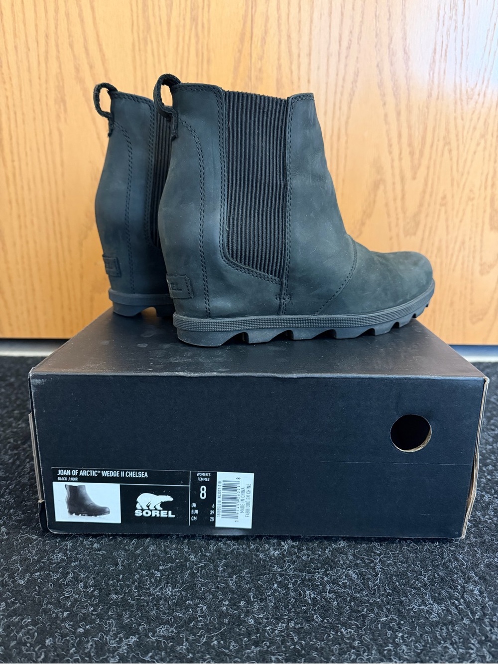 Sorel Black Joan of Arctic Wedge II Chelsea Boots